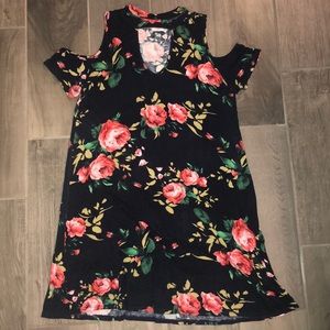 Open Shoulder Floral Dress Medium